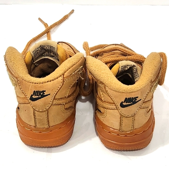 Nike Air Force 1 High Top Camel Brown Nobuck Baby Size 5C Lace Up - Picture 5 of 8